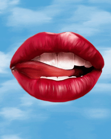 Gif animé bouche langue